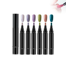 Nagellak Pen 6 stuks Set Gel Nagellak 3 in 1 Pen voor Nagelkunst Tekenen Neutrale Serie Geen Base Coat Vereist Verpakking C