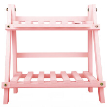 Foldable Ladder Shelf Two Tier Plant Stand for Indoor Use Wood Desktop Storage Rack with Decorative Design Elegant Multifunctional Display Solution