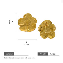 Unregelmäßige Ohrringe aus Titanstahl in Blumenform für Damen, leichte Luxus-Ohrringe für den exklusiven Bereich, hochwertiges Design (Z1428-AG)