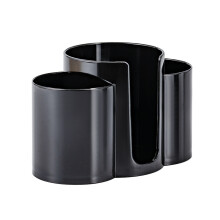 3 in 1 Plastic Makeup Cotton Pad Holder Vertical Space-Black