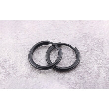 Trendige Spiralohrringe aus Edelstahl, schwarz, 2,5 x 20 mm