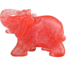 Valentijnsdagcadeaus, helende stenen: rozenkwarts olifant, handgesneden sculptuur, schattige edelsteen met energie voor huis- en kantoordecoratie,