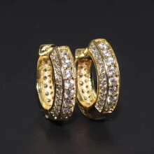 Kreative Paarohrringe mit Zirkonia-Einlagen, goldene Ohrclips für Herren, trendige Unisex-Ohrringe, Gold