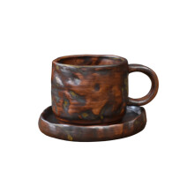 Japanese Inspires Ceramic Coffee Cup Creative Breakfast-Brown
