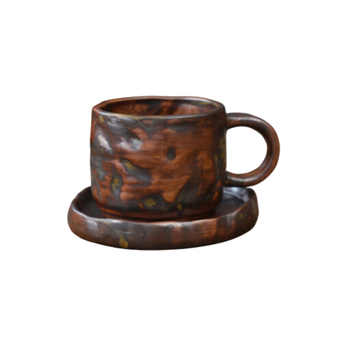Japanese Inspires Ceramic Coffee Cup Creative Breakfast-Brown