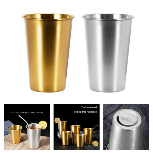 Stackable Water Cup 600ml Teas Coffees Milk Beer Mug-silver 2