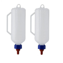 Lamb Feeding Bottle 2Pcs 1L With Handle Hangable Goat Milk Feeder For Lambs Goats Sheep Cows Dogs Nursing Livestock