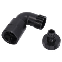 Adaptateur coudé pour tuyau d'arrosage, raccord facile à utiliser avec rotation libre et matériau plastique durable pour tous vos besoins de