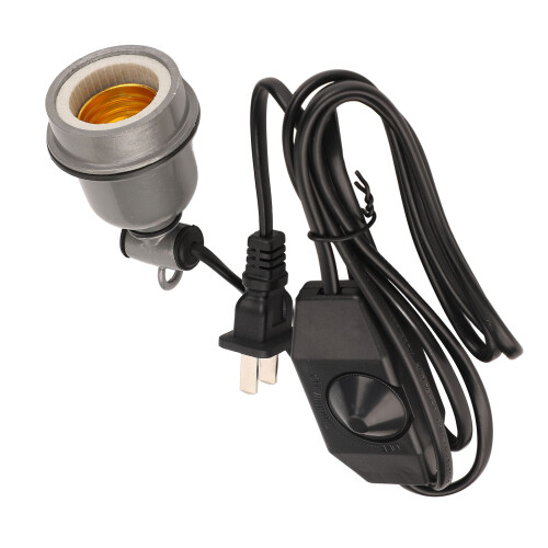 Reptile Lamp Base With Adjustable Brightness Dimmer Switch Fully Threaded Copper Lamp Holder High Temperature Resistant Ceramic Heat Lamp Holder E27 S 2
