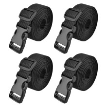 Fita de nylon preta imitando tecido, 25 mm, com 4 fivelas ajustáveis. Facilita o levantamento, transporte e movimentação de móveis, colchões e