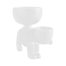 Cute Mini Lying Sitting People Plant Container, Ceramic Succulent Pot With Creative Design, Enhance Your Home Office Decoration, Desk Window Sill Disp