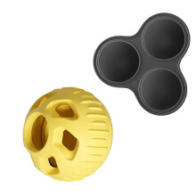 Jouet en Silicone pour chien, boule de friandises-Jaune