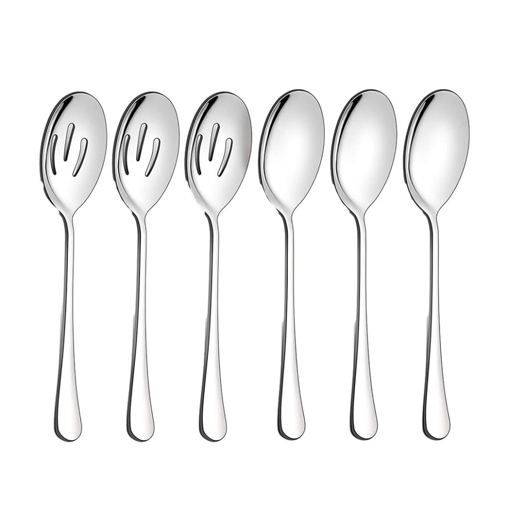 (silver) 6x Space-saving And Convenient Storage Stainless Steel Serving Spoons-image-OPC-PN92BQW-NEW