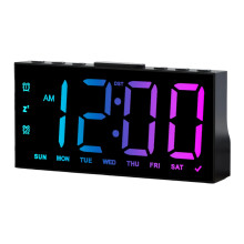 Moderne minimalistische LED-Uhr, leiser Betrieb,-Schwarz Bunt