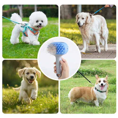 Nonslip Handle Pet Baths Brush Double Head Pet Baths-Blue 2