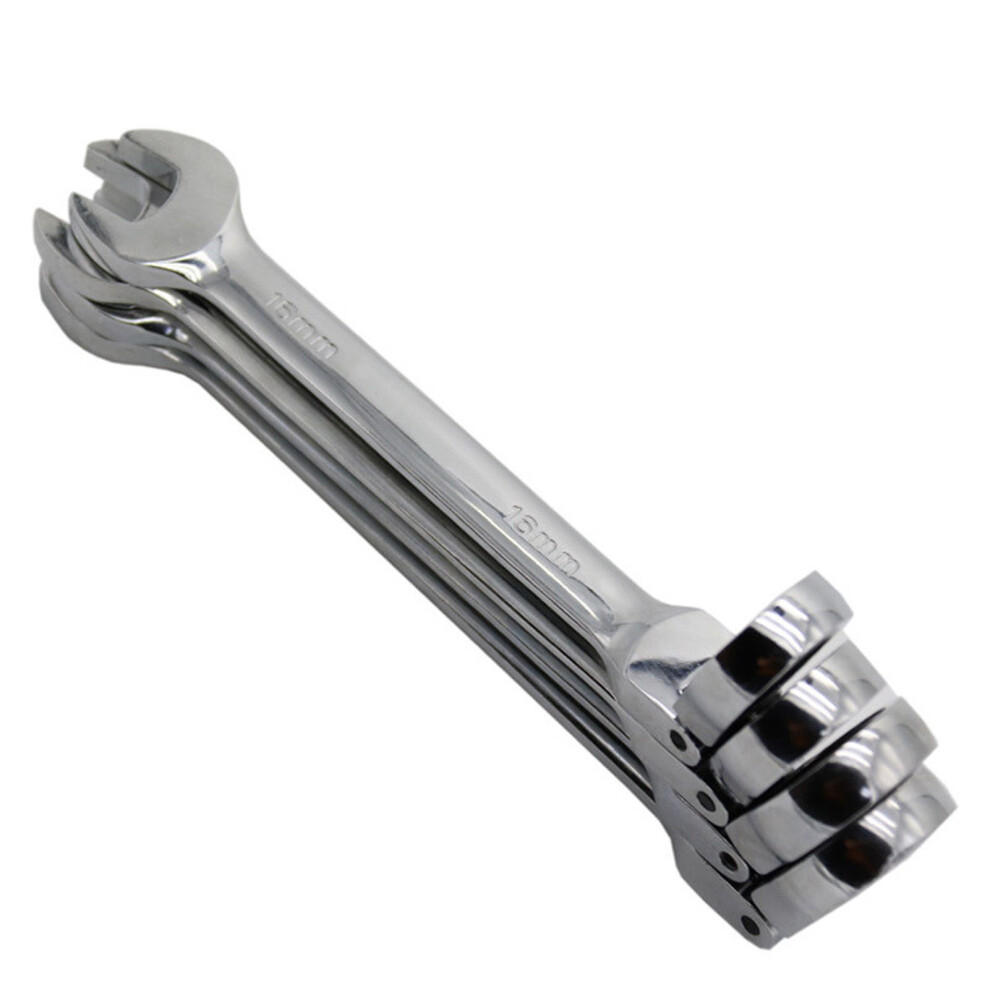 12Pcs Chrome Vanadium Ratcheting Wrench Set 8-19Mm With Organizer 8751363933888