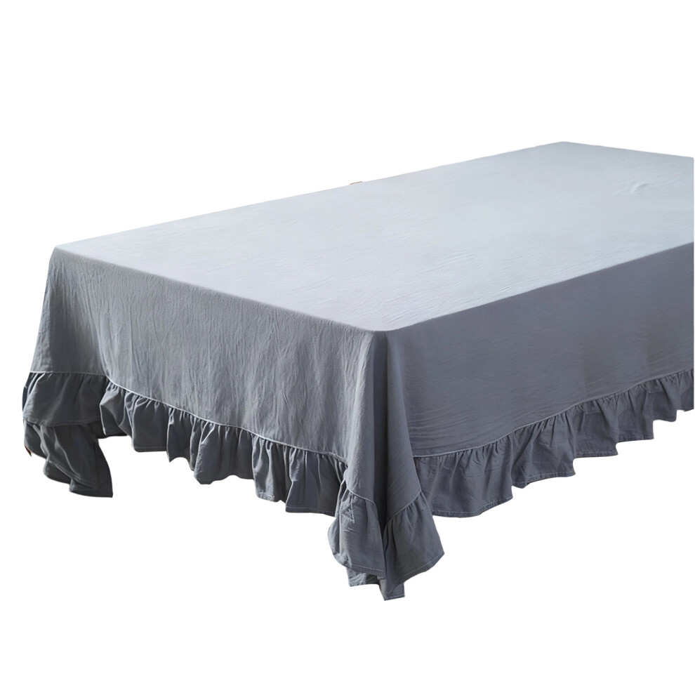 Farmhouses Cotton Tablecloth Elegant Ruffled Trim For-grey A-image-OPC-PN92KP5-NEW