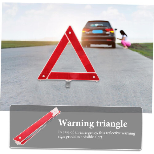 Foldable Roadside Safety Triangle Reflective Warning Sign Compact Car Emergency Triangle Stand Portable Safety Triangle 2