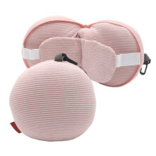 Omkeerbare neksteun en Eys-masker voor vliegtuigen-Roze
