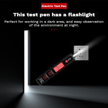 LCD Electric Test Pen AC12-300V Voltage Detector with Flashlight and Sound Alarm