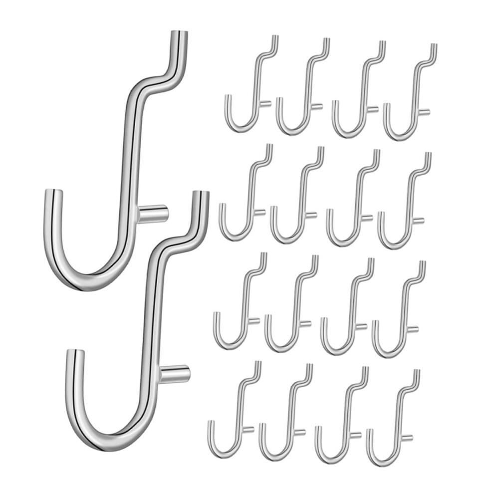40Pcs Stainless Steel Pegboard Hooks For Workshop Garage Office And Craft Organizers Durable Metal Peg Hooks For Keys 9339159458051