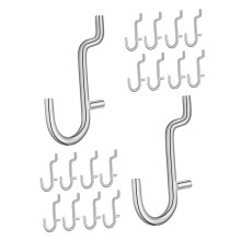 Pegboard Hooks Stainless Steel 40 Piece Set For Workshop Garage Office Workbench Jewelry Keys Organizer Cup Holders