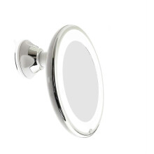 Led-verlichte make-upspiegel met 10x vergroting, zuignap, helder diffuus licht en 360 graden draaibare, verstelbare arm, draagbaar en draadl