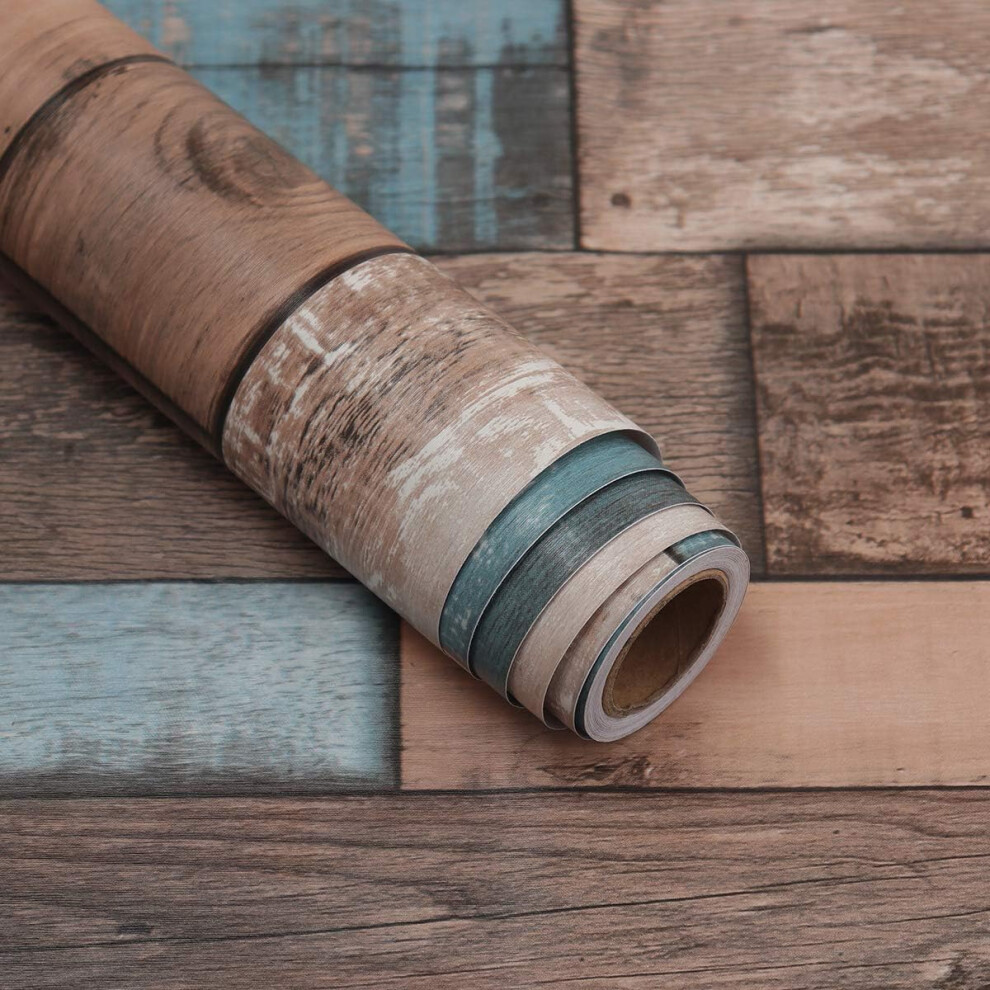 Easy Cleaning For Smooth Surface Application, Removable Wallpaper Realistic Wood Panel Peel And Stick, Rustic Wood Look Vinyl Roll Self Adhesive Decor 9012352498047