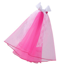 Puppy Bride Veil Unique Bowknot Veil Elegant Party-Rose red