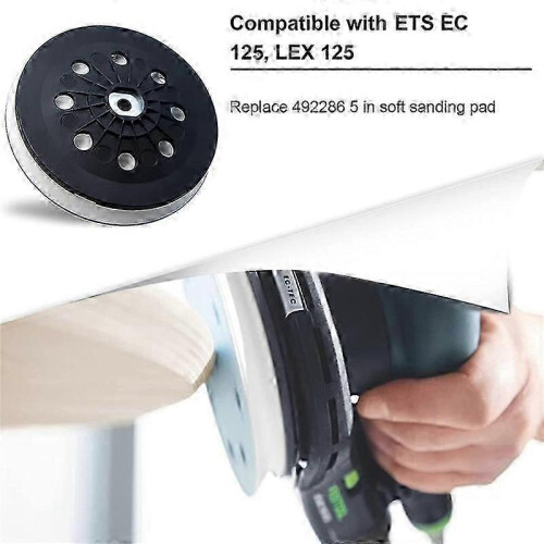 Festool ETS EC 125, LEX 125 E συμβατό με ανταλλακτικό μαλακό δίσκο λείανσης 5 ιντσών, 8 οπές, D1 1