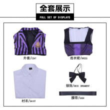 (L, dress) Wednesday Purple School Uniform Cosplay Costume Set