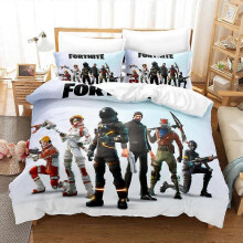 (King 240x220cm, 17) Cartoon Game Mini World Fortress Night Quilt Cover Digital Printing Three-piece Set