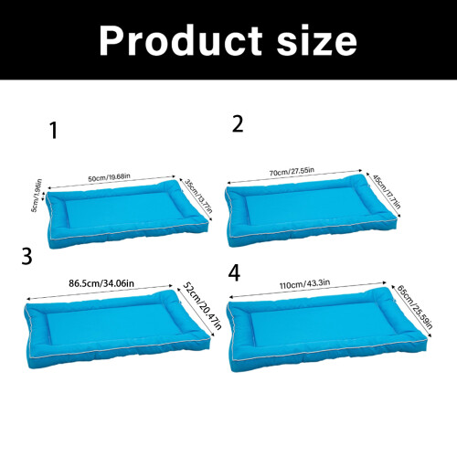 Oversized Dog Bed with Waterproof Cover Soft Nest-Blue L 1
