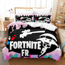 (Super King 260x220cm, 1) Cartoon Game Mini World Fortress Night Quilt Cover Digital Printing Three-piece Set