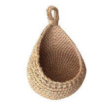 Handwoven Jute Teardrop Hanging Basket, Space-saving Wall Planters for Natural Color Decor, Enhancing Various Styles with Wear-resistant High-quality