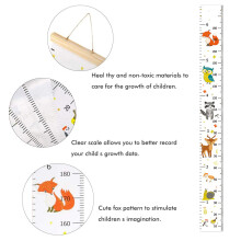Baby Growth Wall Ruler Decals for Kids Boys, 20x200cm, Canvas & Wood