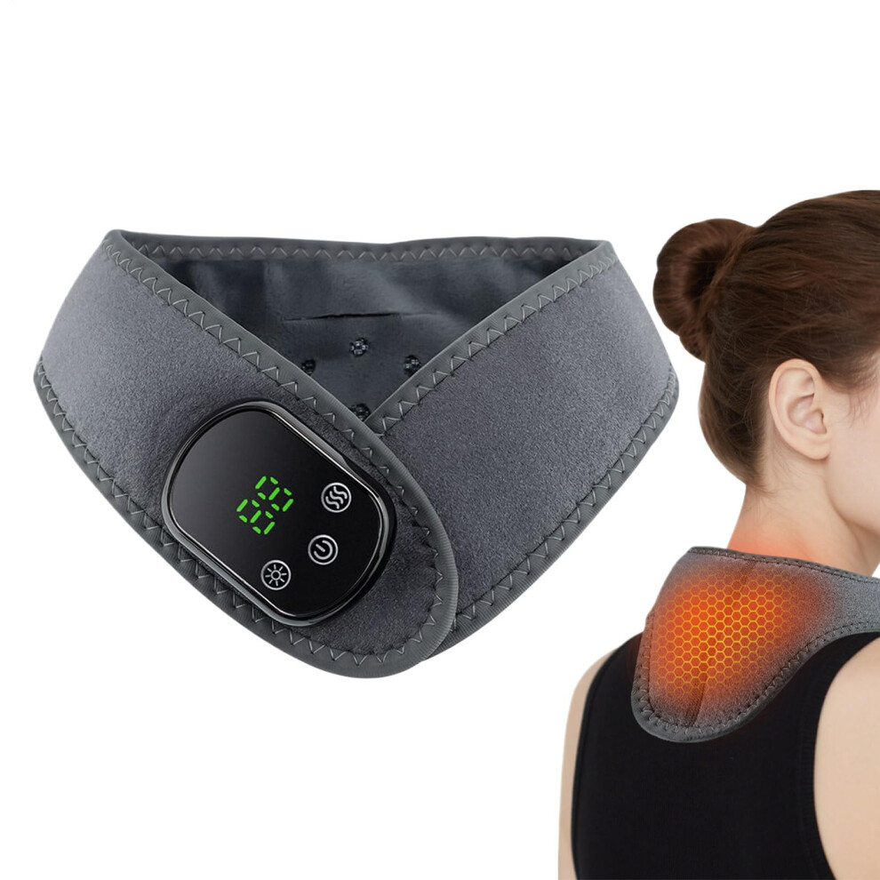 Heated Neck Pad, 5Heat Settings Electric Warmer, USB Wearable Heating Pad With Vibration Massage For Women And Men