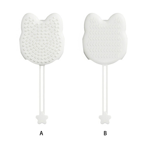 Reusable Silicone Pet Brush Glove Double Side-Creamy White