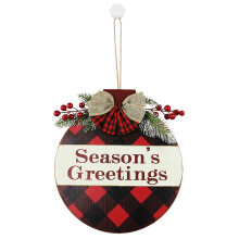 Seizoensgebonden elegantie: 30 cm rood kerstbord, vrolijke kerstdeurdecoratie voor een uitnodigend huis tijdens de feestdagen (meerkleurig)
