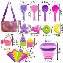 Ice Cream Beach Toy Set Foldable Sand Bucket Kids Sand Play Toys for Beach Travel 4-6 Years Old