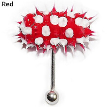 For Unisex Cool Punk Hammer Shape Vibrating Tongue Bar Stud Body Piercing Jewelry Designed For Moder Red