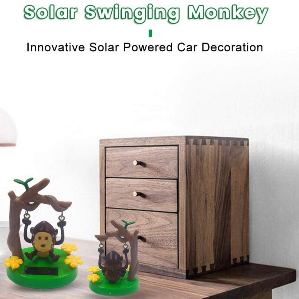 Swing Monkey Solar Dancing Toy, 8X6x10cm, Cute Home Car Decor 8771363940990