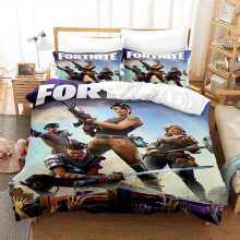(King 240x220cm, 14) Cartoon Game Mini World Fortress Night Quilt Cover Digital Printing Three-piece Set