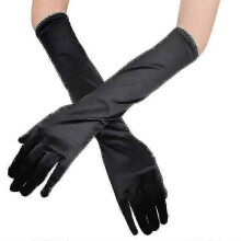 For Satin Long Gloves Womens Opera Comfy Soft Silky Evening Party Prom Handyvan Black