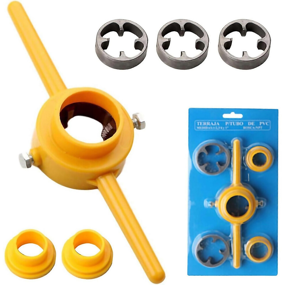 For 6Pcs Plastic Pipe Thread Die Kit With Tap Wrench Easy To Use Diy 6000002310361