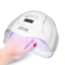 (UK Adapter, White) 80w Nail Dryer Led Nail Lamp Uv Lamp For Curing All Gel Nail Polish With Motion Sensing Manicure Pedicure Salon Tool