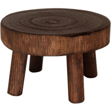 Supporto rotondo per piante da interno in legno massello naturale, rialzo per vaso da giardino in legno massello per il tuo design d'interni rustico