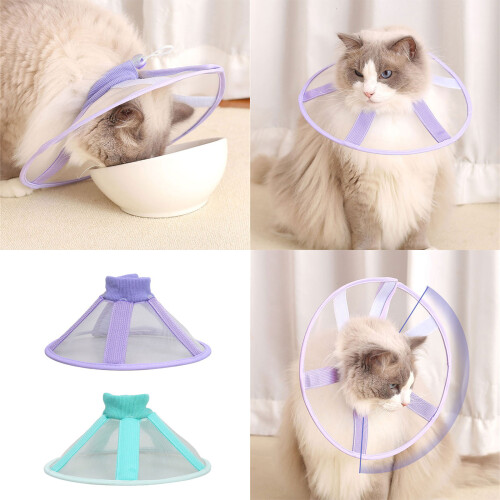 Comfortable Pet Collar Recovery Cone Comfortable-Purple S 2