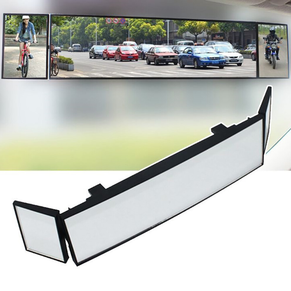 Car Three Folds Curved Rear View Mirror Wide Angle Convex 384X80mm 6951363938001
