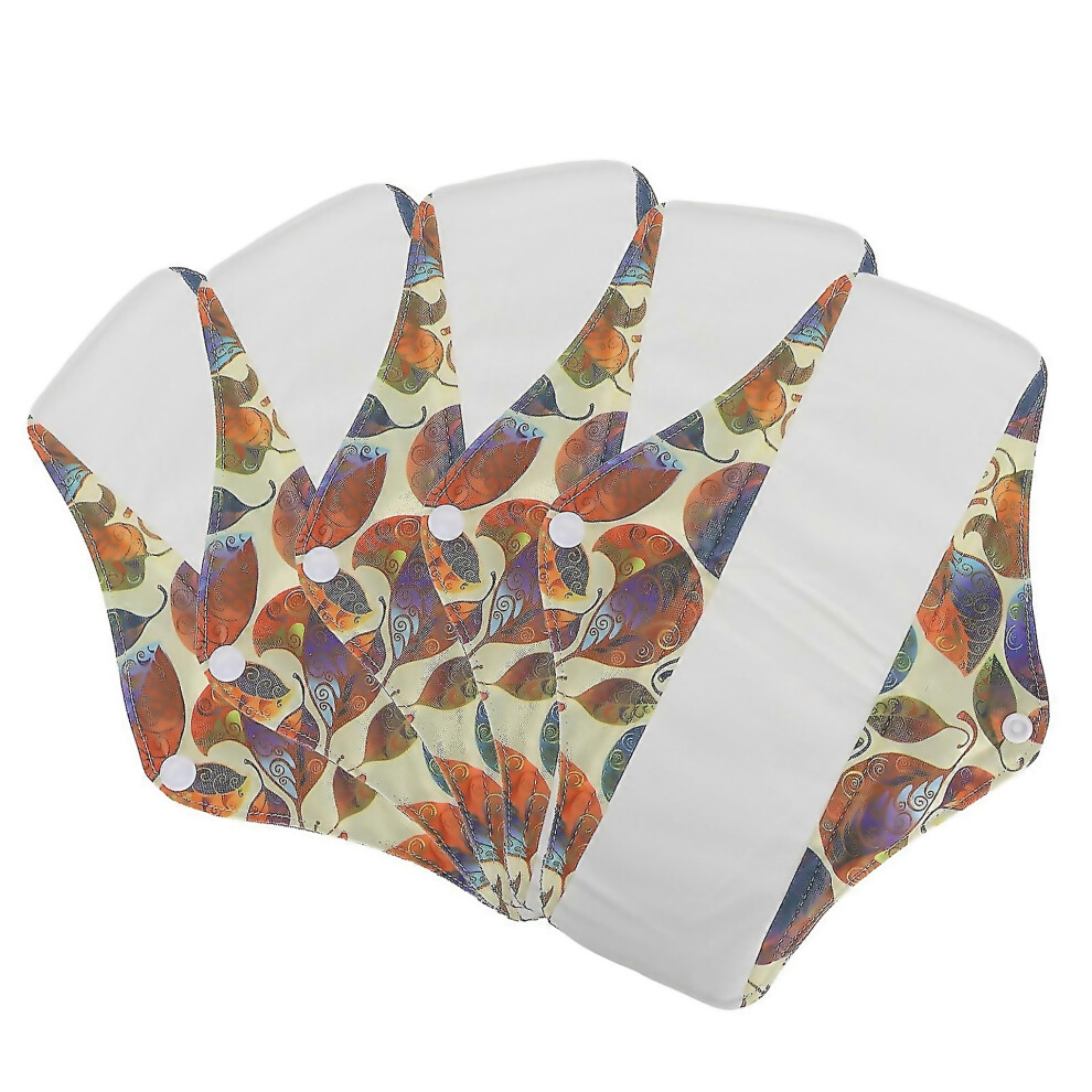 For 5pcs Washable Menstrual Pads Breathable Pure Cotton Resuable Sanitary Towels Menstrual Absorbent